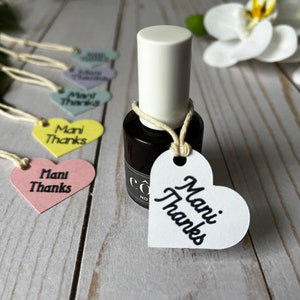 Nail Polish Thank You Favor Tags for Girly Spa and Salon Mani Pedi Theme Birthday or Slumber Party, Bachelorette, Bridal Shower