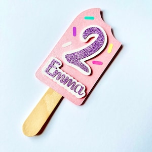 Custom Sweet One, Two Sweet Girl Birthday Party Cupcake Toppers | Sweet Popsicle Party Decor for Baby Girl