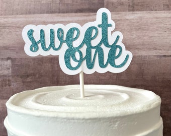 Sweet One Smash Cake Topper for Baby Girl and Boy First Birthday Cake