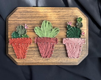 Cacti | String art | Cactus | Handmade home decor | Wall art | Succulent | Plant lover gift | Plant parent | Potted plant | Terracotta pot