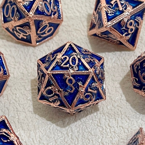 Handmade Metal Dice, Metal DND Dice Set for Board Game, DND Dice, Polyhedral Metal Dice, RPG Dice, Dungeons and Dragons