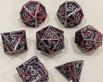 Handmade Metal Dice, Metal DND Dice Set for Board Game, DND Dice, Polyhedral Metal Dice, RPG Dice, Dungeons and Dragons, Christmas