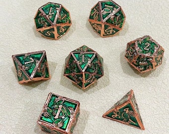 DND Metal Dice Set, 7pcs D+D Polyhedral Dice Set, D&D Dice Set, Role Playing Game Dungeons and Dragons Dice Set