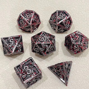 Handmade Metal Dice, Metal DND Dice Set for Board Game, DND Dice, Polyhedral Metal Dice, RPG Dice, Dungeons and Dragons, Christmas
