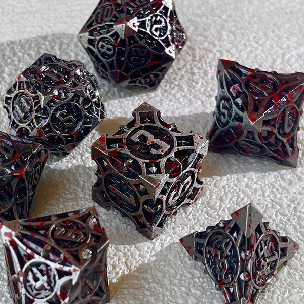 Metalen dobbelstenen set, Metalen dobbelstenen set voor rollenspellen, Metalen d&d dobbelstenen set voor cadeau, Volledige kerkers en draken dobbelstenen set