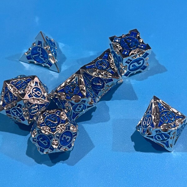 Metal DND Dice for Role Playing, DND Dice Set, Dungeons and Dragons Dice, DND Dice Set for Christmas gift, Metal Dice Set