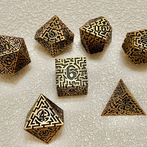 Handmade Metal d and d dice set dnd for warhammer40k ,Metal dnd dice set , Polyhedral dice set metal , Metal dice set for dnd gifts