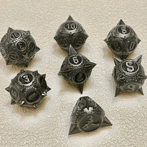 Metal dnd dice set for role playing games , Hollow sharp edge dice set , Metal d&d dice set , Metal dungeons and dragons dice set dnd
