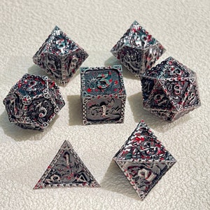 DnD Metal Dice, Metal D&D Dice for Dungeons and Dragons, Metal DnD Dice Set, RPG dice, Polyhedral Dice, Role Playing Games