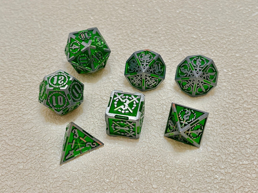 Metal Dice Set for Dnd Gifts , Full Dungeons and Dragons Dice Set Dnd , Metal D&d Dice Set
