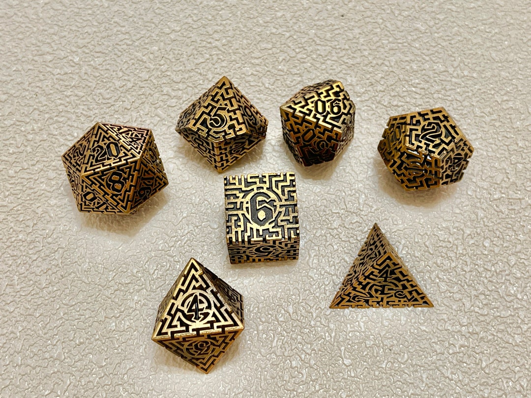 Handmade Metal D and D Dice Set Dnd for Warhammer40k ,metal Dnd Dice