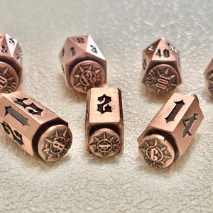 Metal dnd dice set, Metal d&d dice set for tabletop games, Role Playing Dice, metal dragon dice set, dungeon and dragon dice image 4