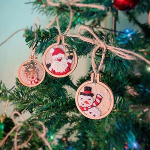 Christmas Embroidered Ornaments, Christmas Tree Cute Hanging Ornaments