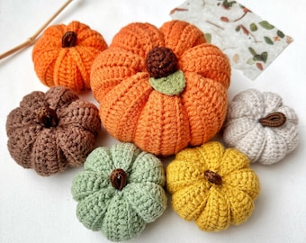 Handmade Crochet Pumpkins, Autumn Decor, Halloween Home Accents