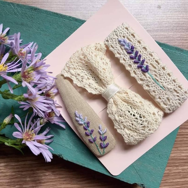 Lace Hair Clips Etsy