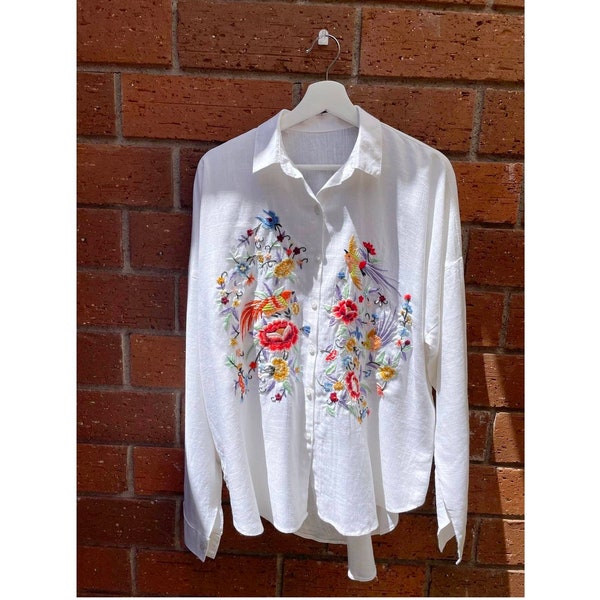 Embroidered Shirt Etsy