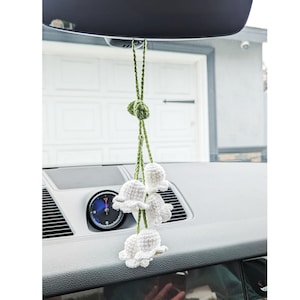 Crochet Lily Of The Valley, Handmade Car Mirror Hanging Car, Car Decor Plants Flowers, Car Accessories For Women, Gift For Drivers