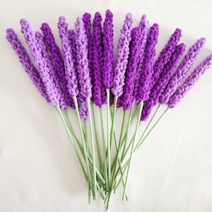 Handmade Finished Crochet Lavender, Crochet Flower Bouquet, Anniversary Gift, Housewarming Gift, Home Decor, Gift For Her, Crochet Art,