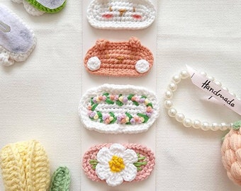 Barrettes à cheveux au crochet pour femme fille, Barrette à cheveux faite main, Jolies fleurs à clipser, Mignons accessoires de cheveux pour fille, Cadeau pour la fête des Mères