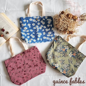Kleine Einkaufstasche aus Cord, Süße Daisy Lunch Bag, Markttasche für Lebensmittel, ästhetische Tasche, Brautjungfer Geschenk, Lehrertasche