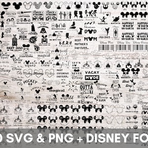 210 SVG, PNG, Best Seller Bundle, 2023, 2024, 2025, 2026, Mouse Font ttf file, Mickey, Minnie, silhouette, cricut, vinyl cut files, digital