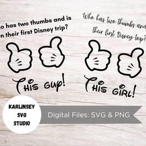 Bundle SVG, PNG, cut file, mickey, minnie, who has two thumbs, vacation, magic, castle, silhouette, cricut, digital download, boy, girl