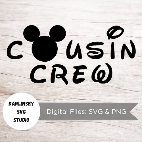 Cousin Crew Bundle, SVG, PNG, cut file, Mickey Mouse, Minnie Mouse, silhouette, cricut, digital download, magic, castle, craft, family shirt