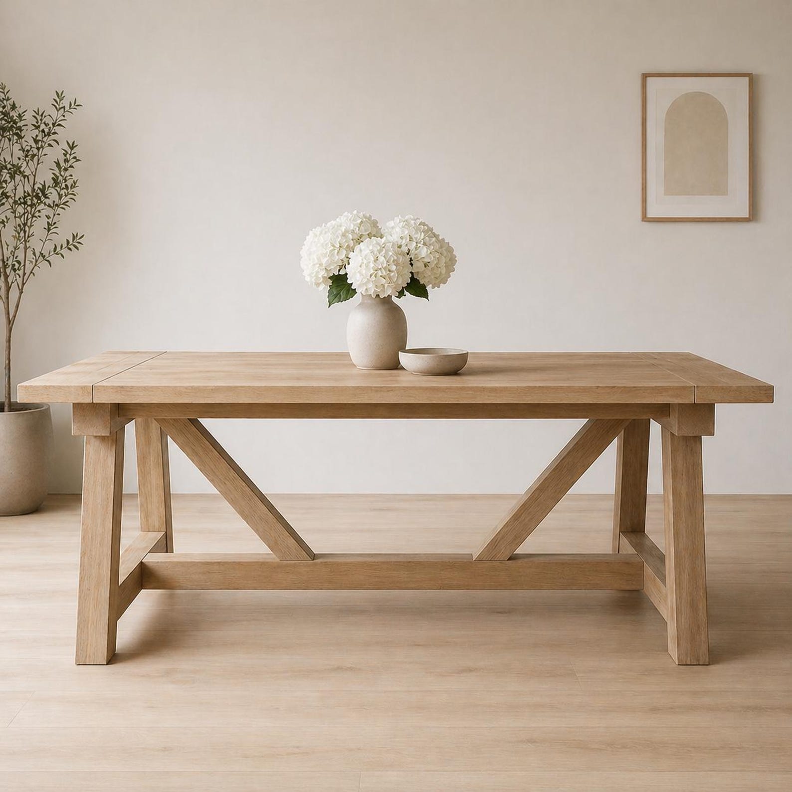 Farmhouse Dining Table Plans | Rustic Table DIY | Beginner Friendly ...