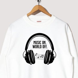 Music On World Off Svg | Music Svg | Music On World Off Png | Headphones Svg | Band Music Poster | Cricut Silhouette