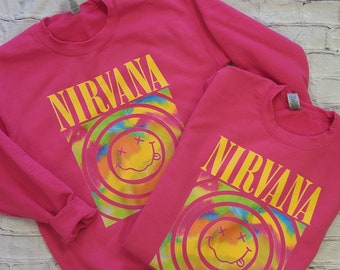 Nirvana sweatshirt, Nirvana smiley ronde hals