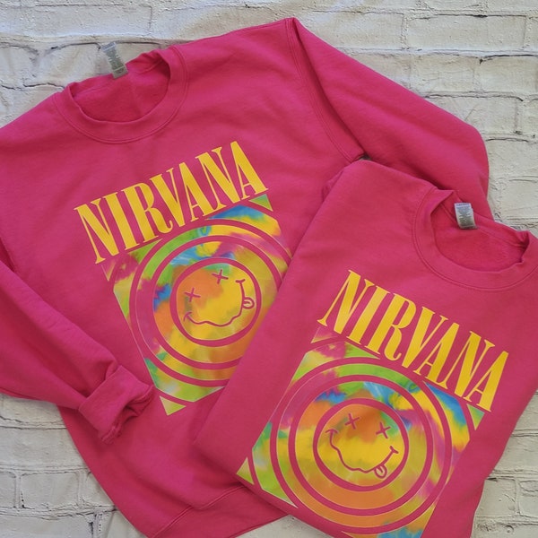 Nirvana Sweatshirt, Nirvana Smiley Crewneck