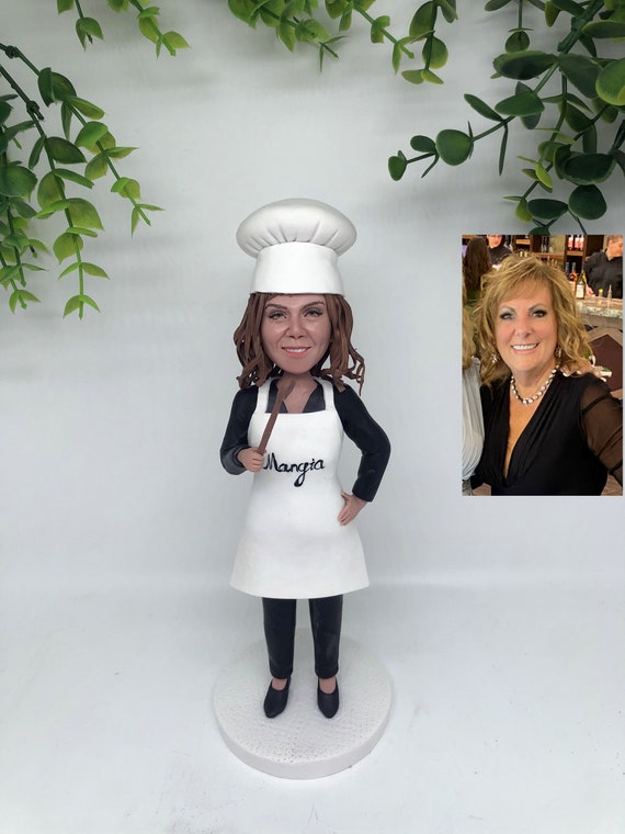Mother's Day Gifts Super Woman Mom In Apron Custom Figure Bobbleheads