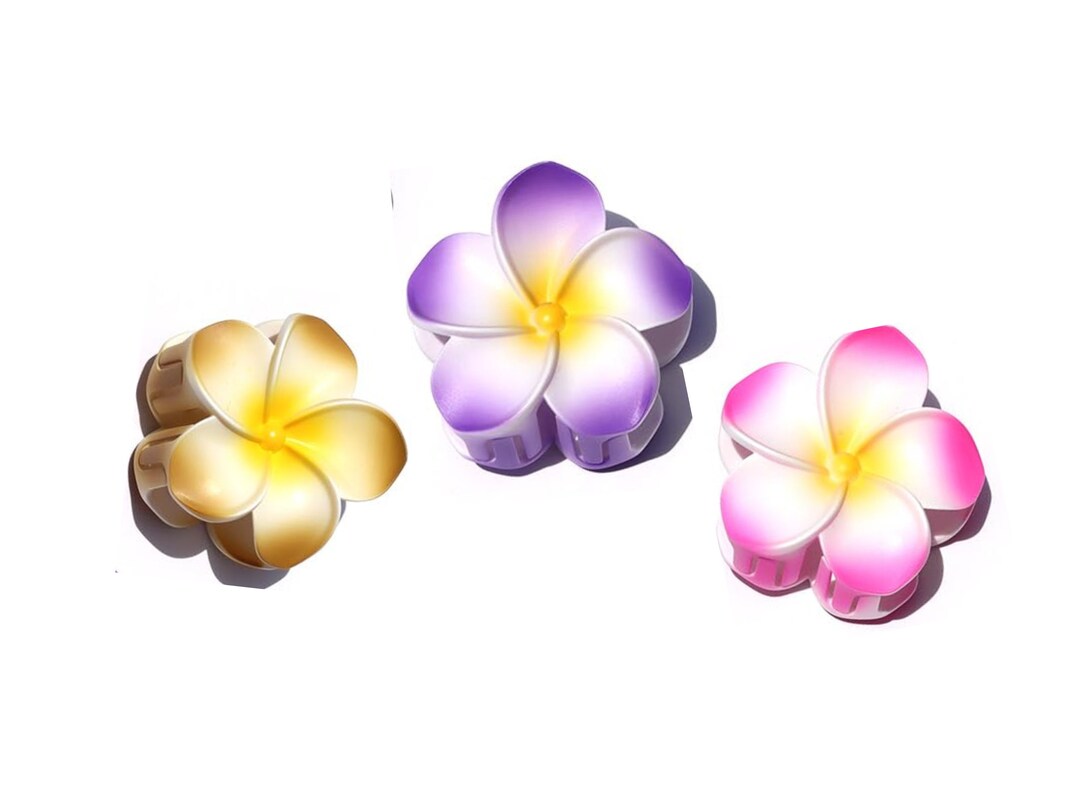 Plumeria Flower Claw Clip Flower Hair Clip, Plumeria, Cute, Hair