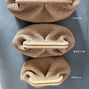 Crochet Raffia Pouch Clutch: Handmade Summer Beach Bag