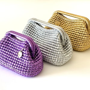 Woven Metallic Raffia Leather Pouch Clutch Top Handle Bag | Evening Wedding Clutch Bag | Gift For Her