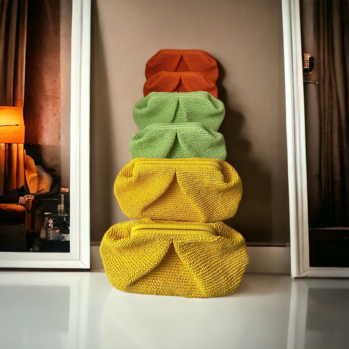 Raffia Pouch Boho Bag Summer Cloud Crochet Bag Handmade Etsy