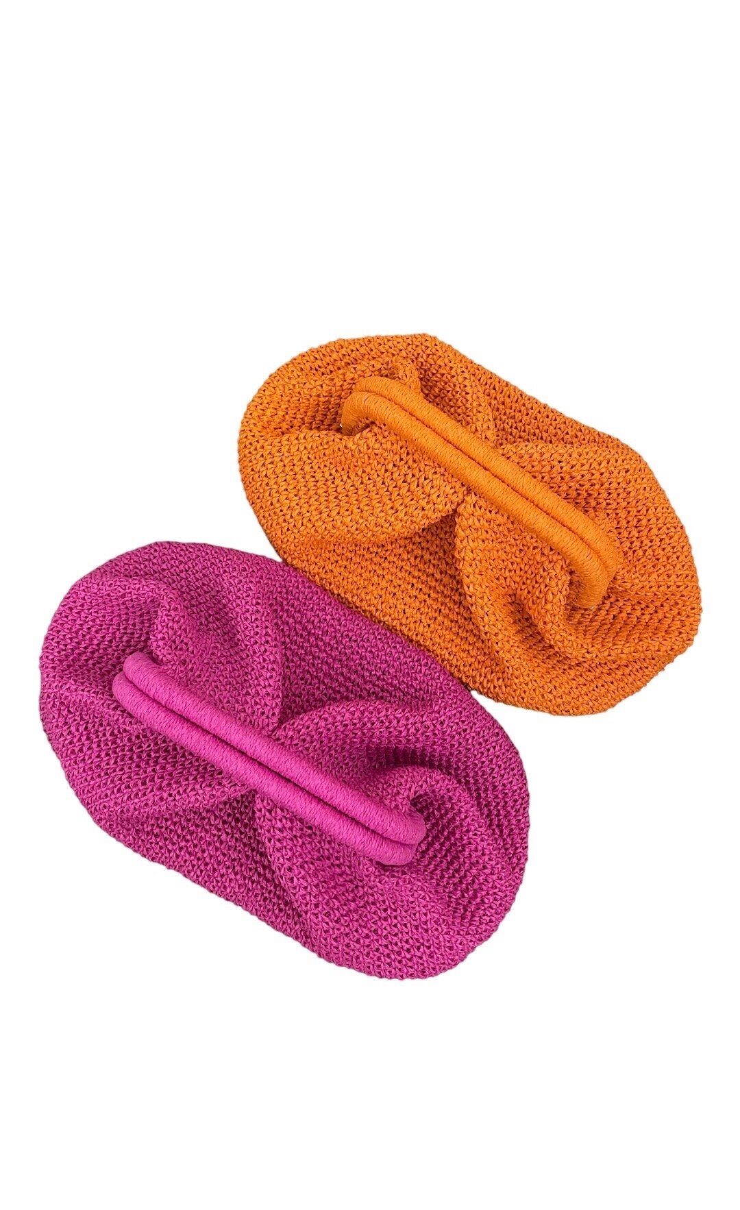 Crochet Raffia Pouch Clutch Bag Womens Straw Summer Pouch Bag Wicker