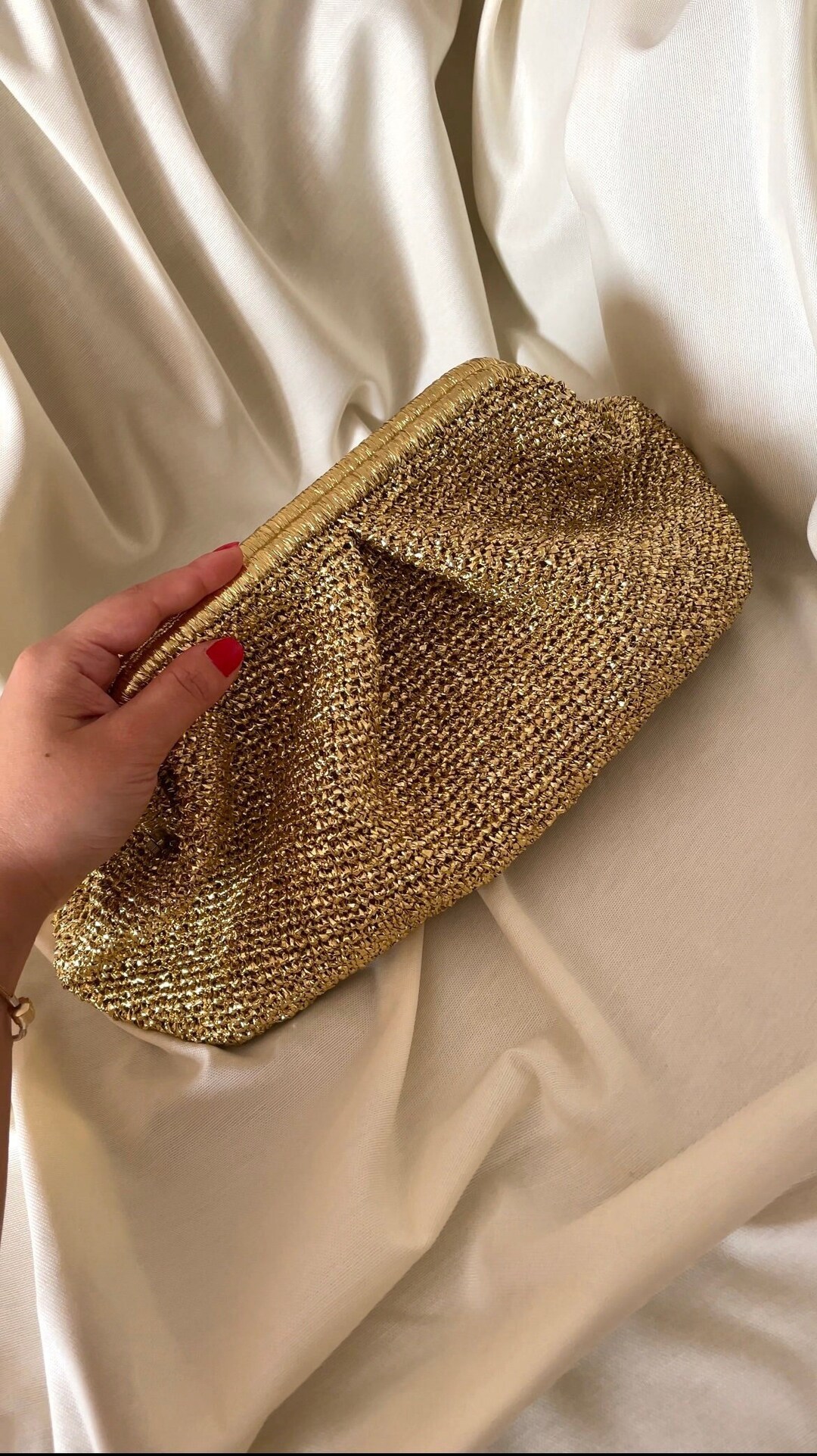 Dark gold clutch bag online