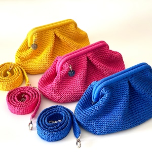 Crochet Straw Woven Clutch Bag: Raffia Beach Wedding Party Pouch