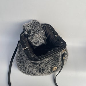 Handmade Faux Furry Vegan Leather Detailed Fluffy Pouch and - Etsy