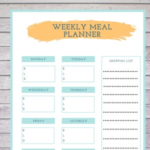 Meal Plan Printable, Menu Plan Printable, Weekly Menu Planner, Printable Meal Plan, Weekly Meal Plan, Week Meal Plan, Weekly Meal Planner