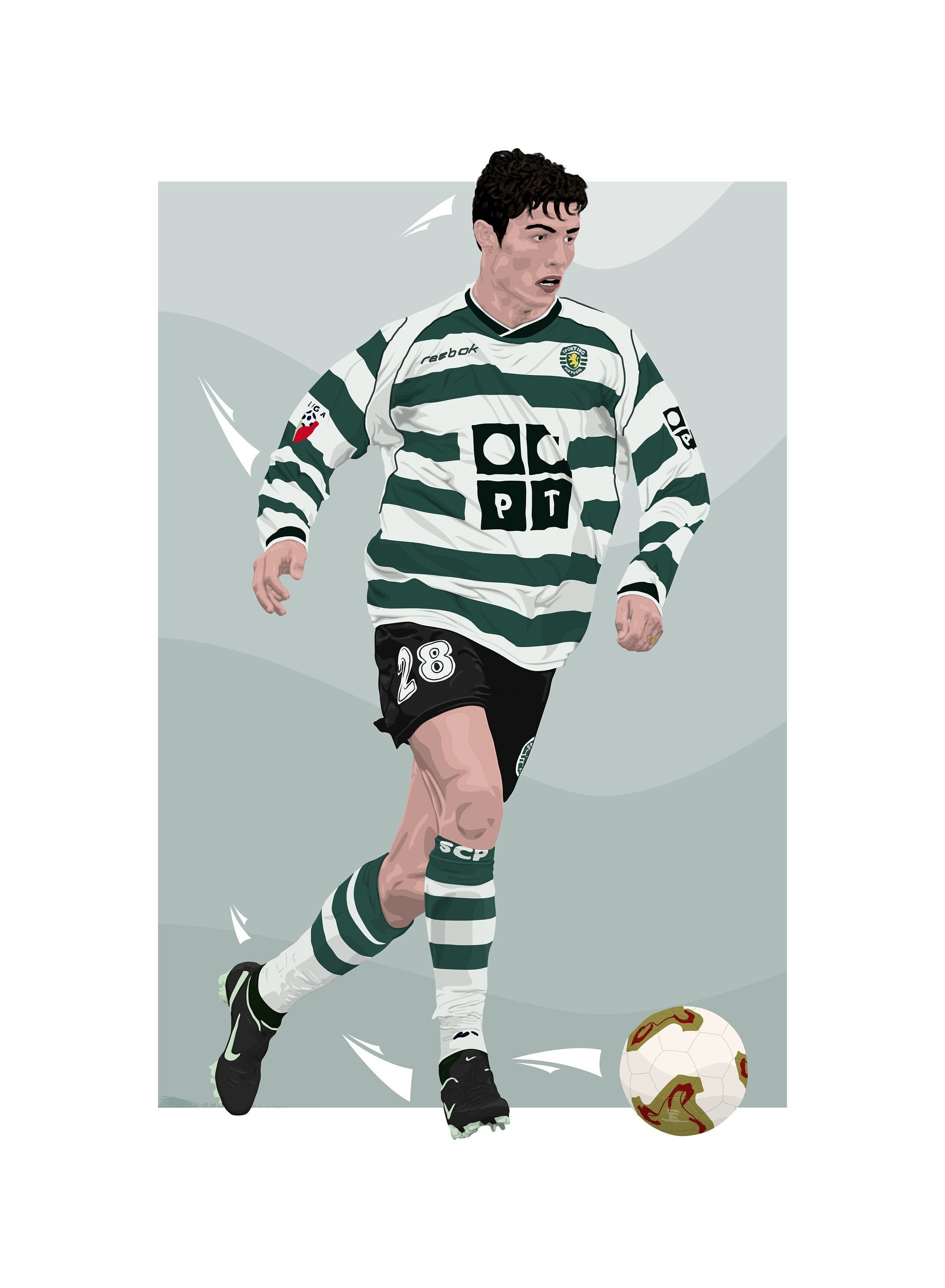 Sporting Lisbon Cristiano Ronaldo 28 Tribute Retro Kit 2023