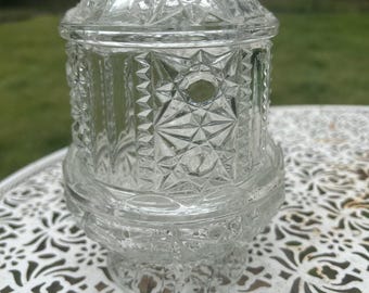 Indiana Glass grote heldere sterren en staven sprookjeslamp 6 x 4 inch vintage