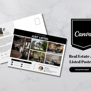 Just Listed Postcard, Just Sold Postcard, Realtor Postcard, Editable Postcard Template, Double Sided Postcard, Real Estate Marketing
