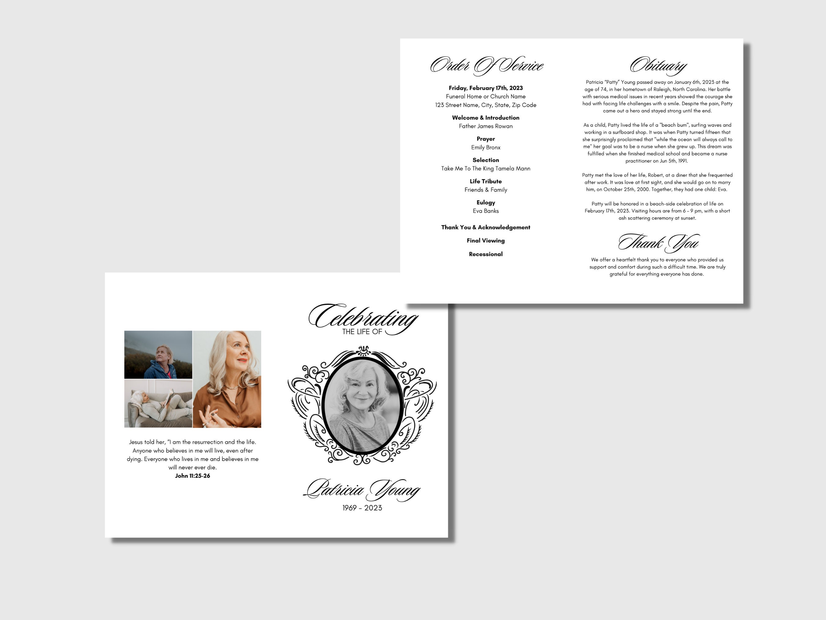 Celebration of Life Funeral Template Simple Canva Template - Etsy