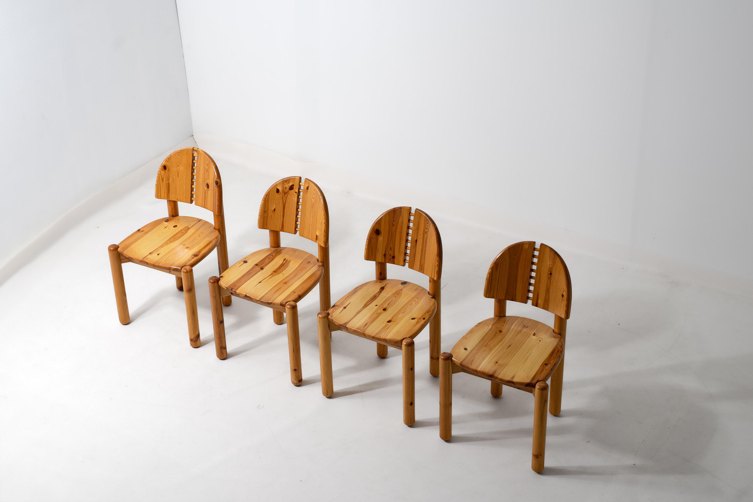 4脚セット】Rainer Daumiller ダイニングチェア パイン無垢材 Rainer