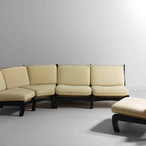 Modular mid-century corner sofa in wool, Belgium 1960s