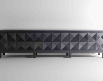 Rare brutalist sideboard by J. Batenburg for MI, Belgium 1969