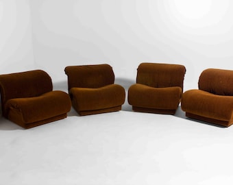 Modular Sofa Set in rust-brown fabric by Doimo, Italy (1970s)