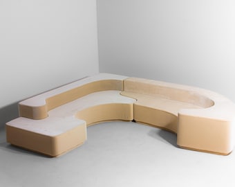 Lara sofa by Roberto Pamio for Stilwood in beige velvet, Italy 1958